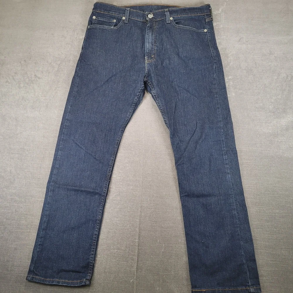 Levi's 513 Slim Straight Jeans Mens Actual Sz 36x30 Dark Indigo Blue Denim Pants